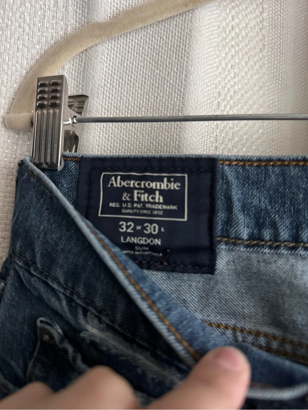 Abercrombie & Fitch Distressed Dark Blue Relaxed Jeans